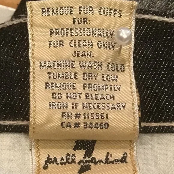 7 For All Mankind Fur Cropped Jeans - Picture 6 of 7